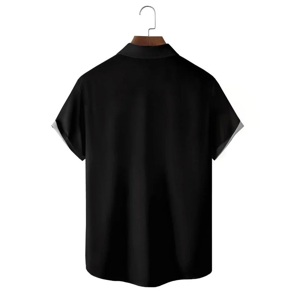 NWT Garamode Men's Casual Music Symbol Patchwork Print Shirt Size 2XL Color Blac - Picture 2 of 5